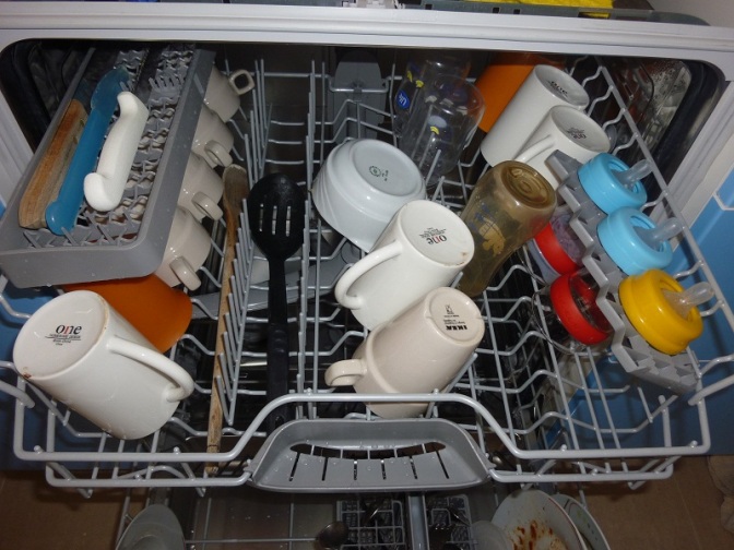 Расположение посуды в рабочей камере посудомойки